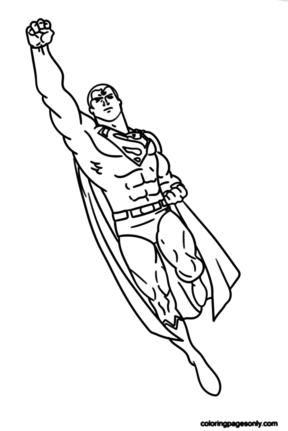 A Superman Flying Coloring Pages