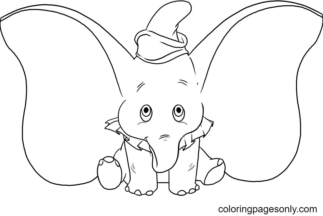 Adorable Baby Elephant Coloring Pages