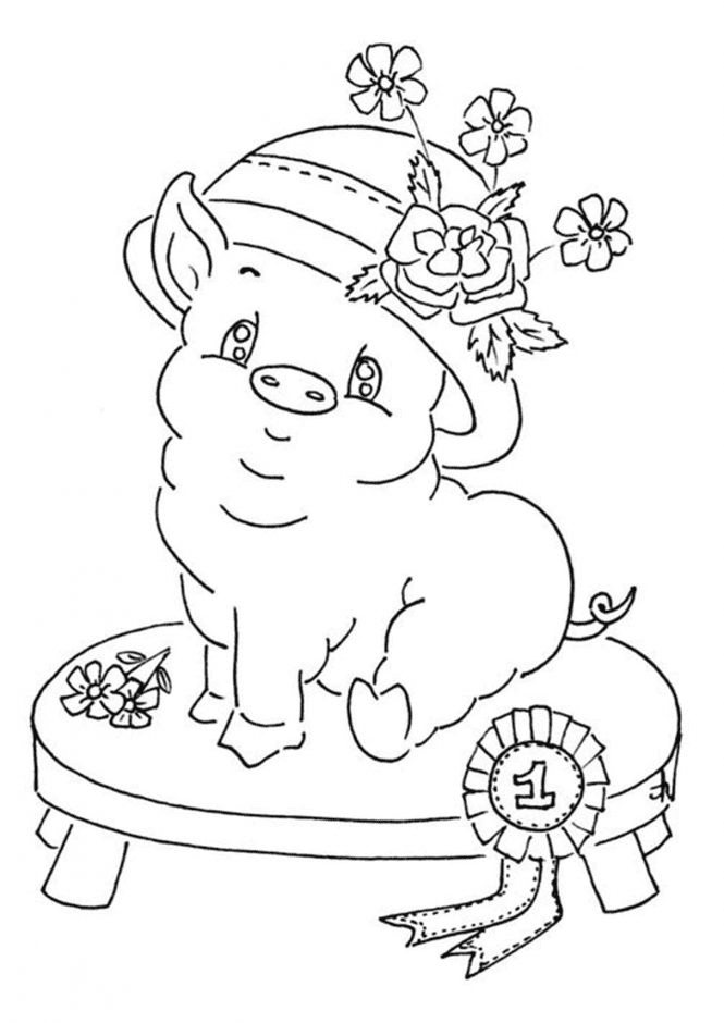 Adorable Baby Pig Coloring Page