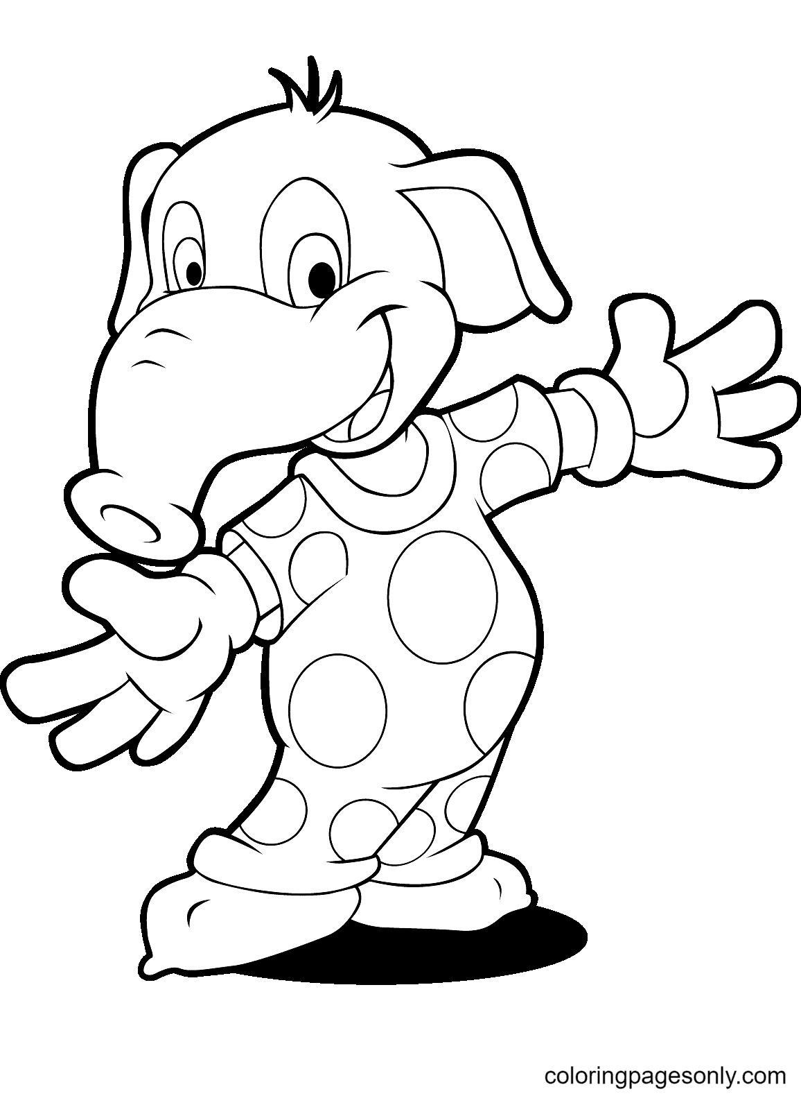 Adorable Cartoon Elephant Coloring Pages