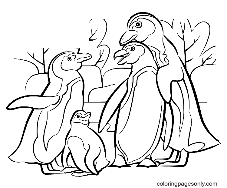 African Penguins Coloring Page