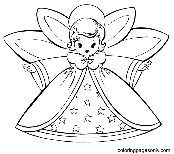 Angel Christmas Coloring Page