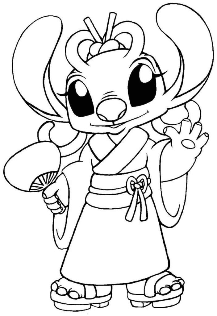 Angel in Kimono Coloring Pages