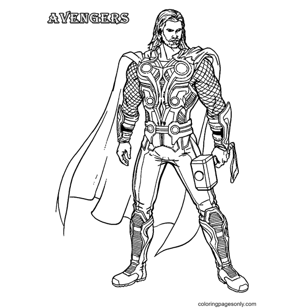 Avengers Thor Coloring Page