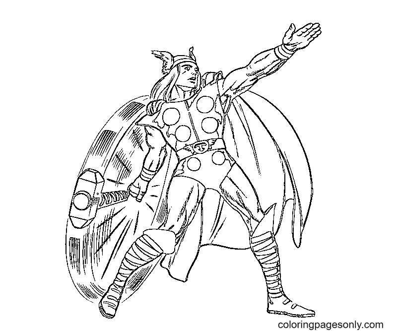 Avengers Thor Free Coloring Page