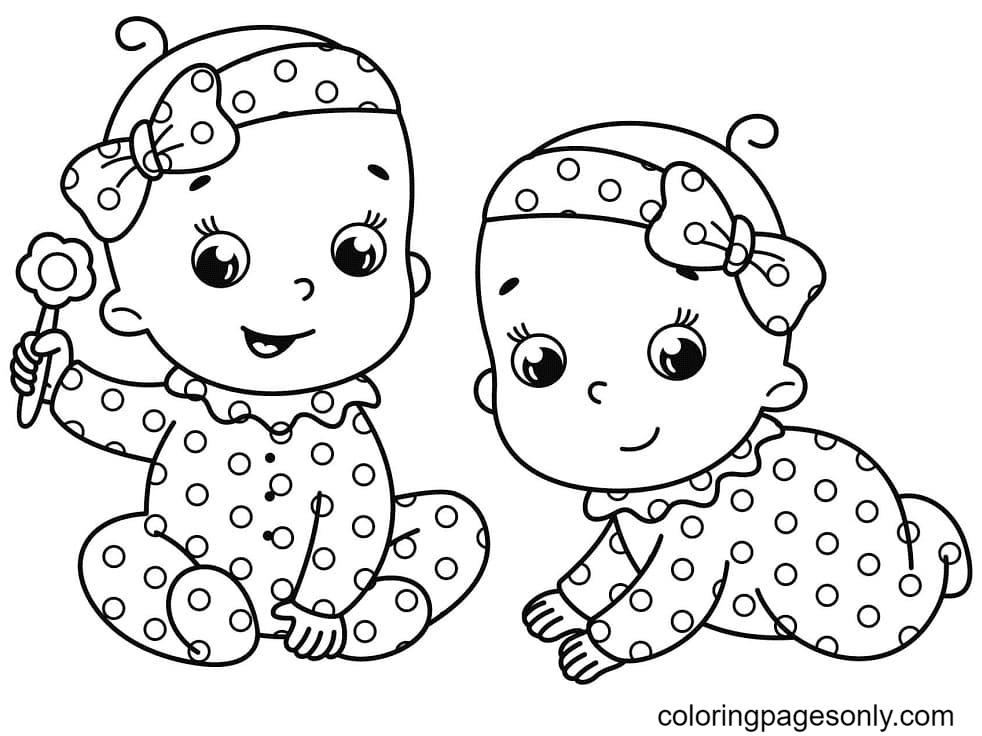 Babies Girl Coloring Pages