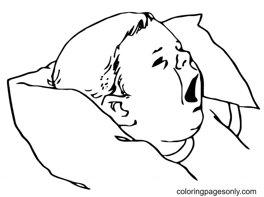 Baby Crying Coloring Page