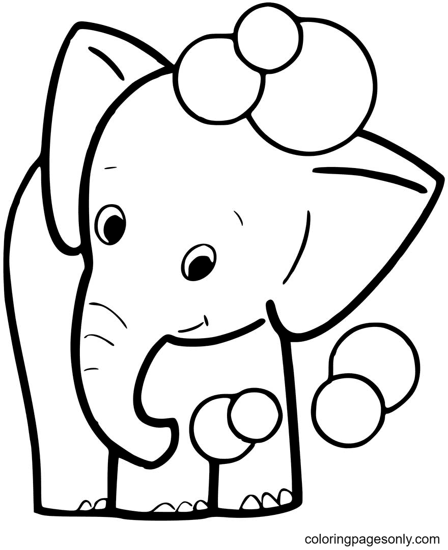 Baby Elephant Cute Coloring Pages