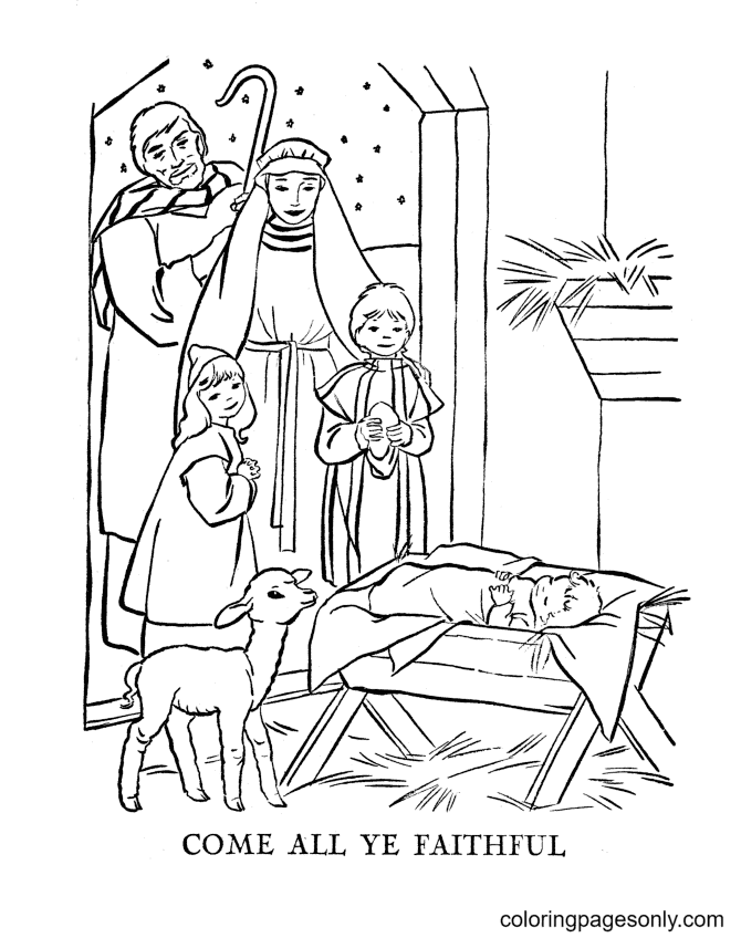 Enfant Jésus dans une crèche de Noël religieux