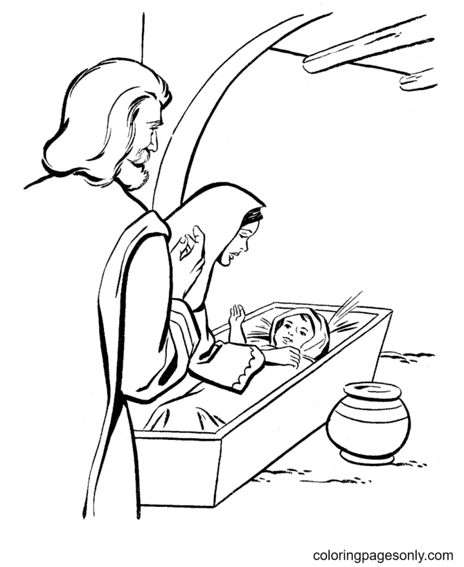 Baby Jesus Coloring Page