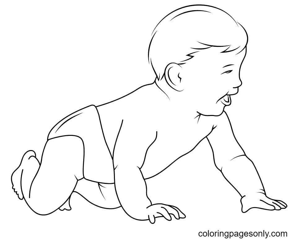 Baby Laughing Coloring Pages