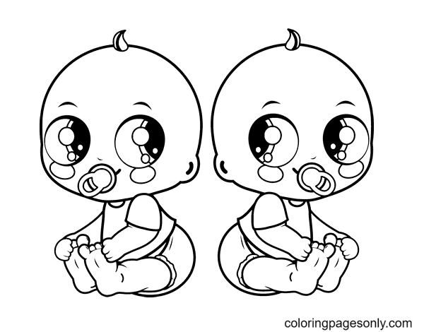 Bebês gêmeos de bebê