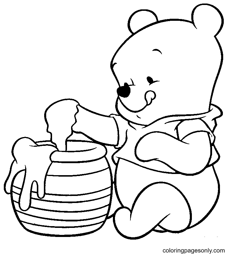 Baby Winnie The Pooh Coloring Page