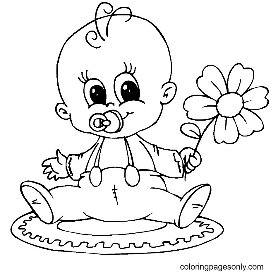 婴儿与婴儿鲜花
