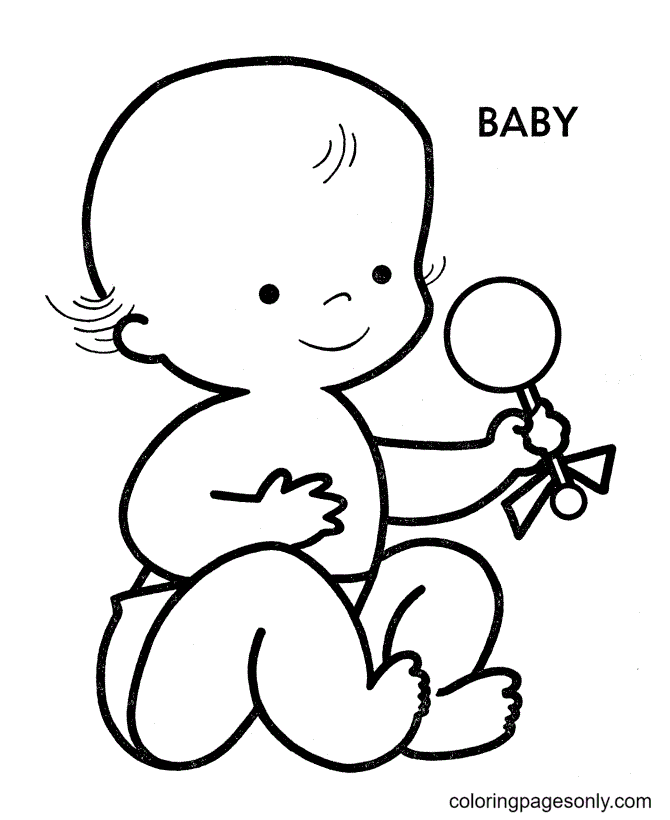 Bébé avec hochet de Baby