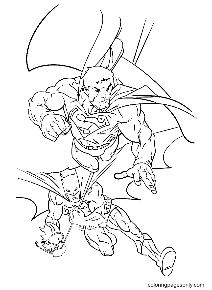 《超人》中的蝙蝠侠与超人战斗