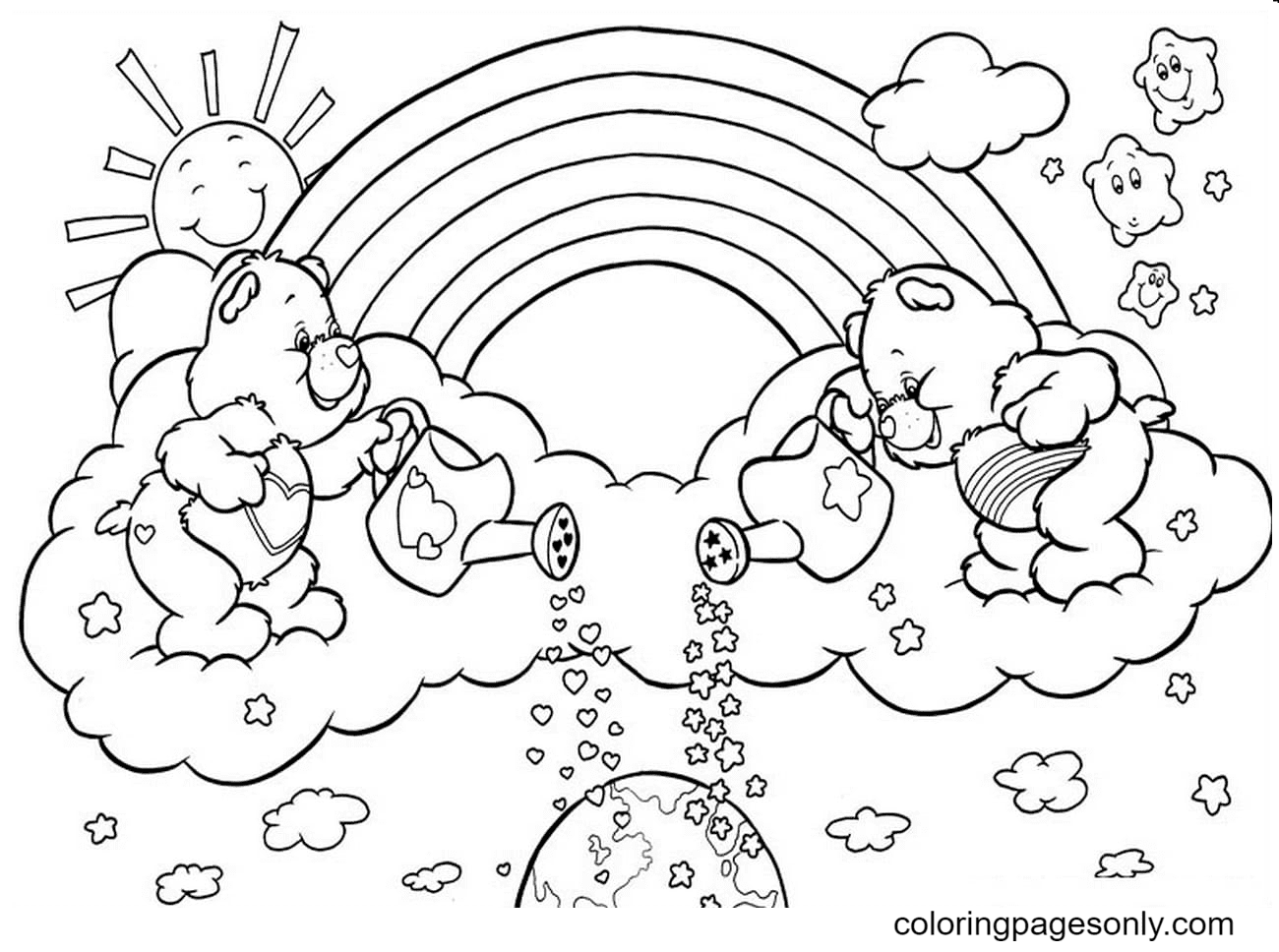 Медведи на облаке и радуга из мультфильма "Радуга"