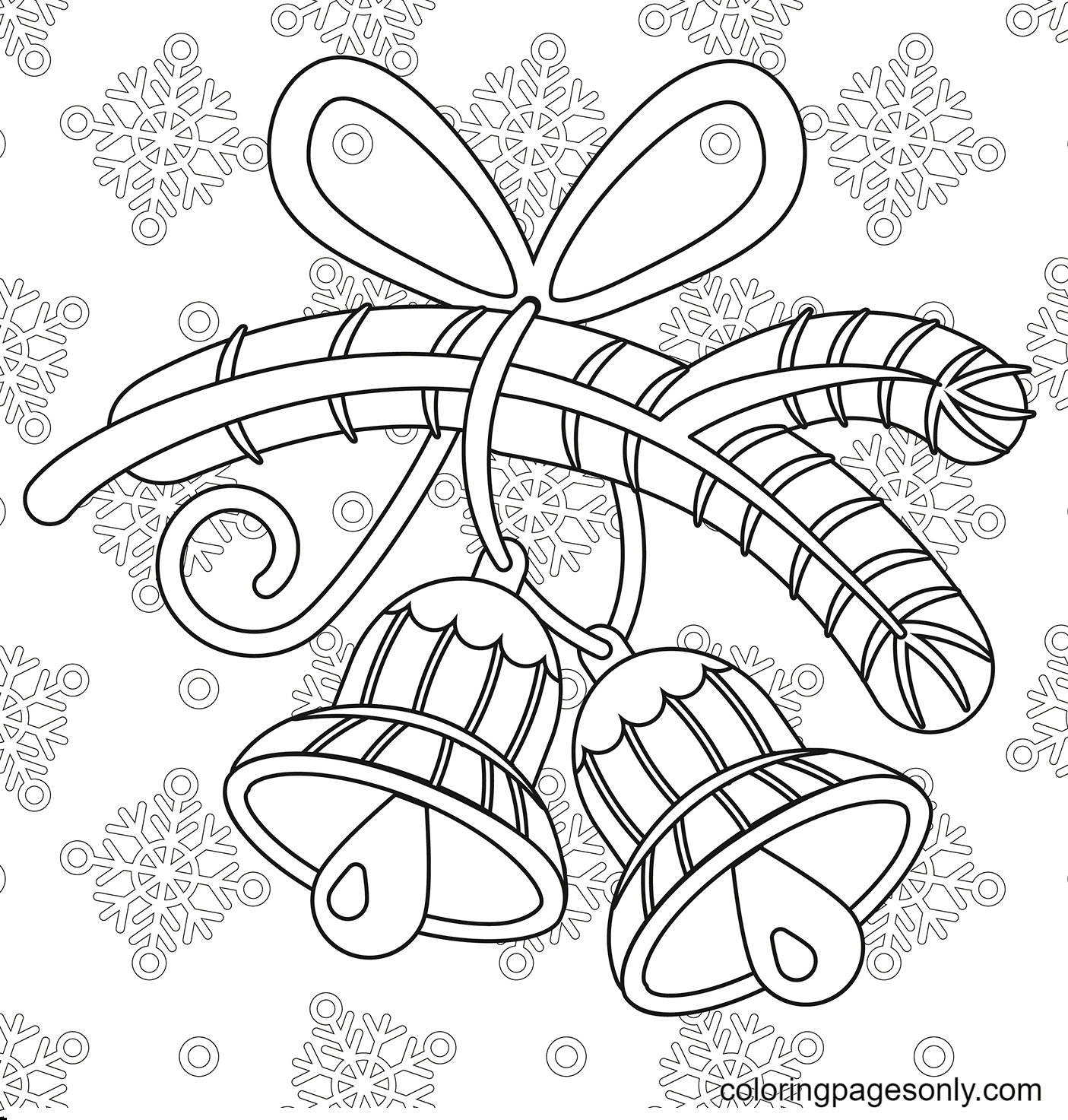 Beautiful Christmas Bells Coloring Page