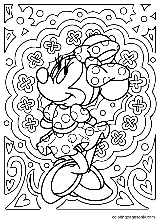 Beautiful Disney Minnie Mouse Coloring Page