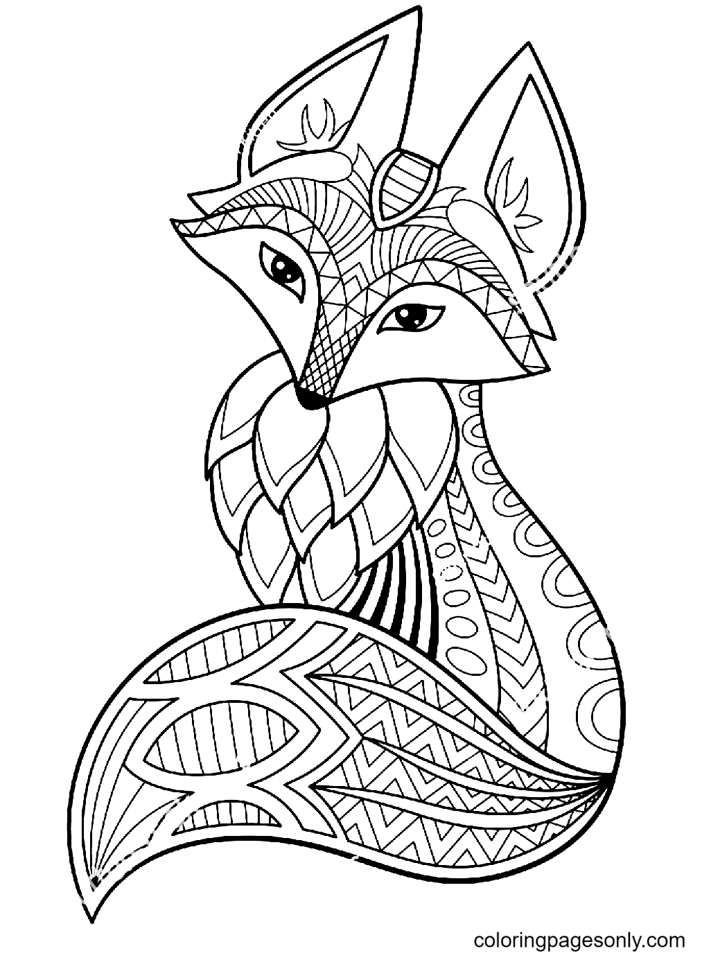 Desenhos para colorir de Raposas para imprimir e colorir - Raposas -  Coloring Pages for Adults