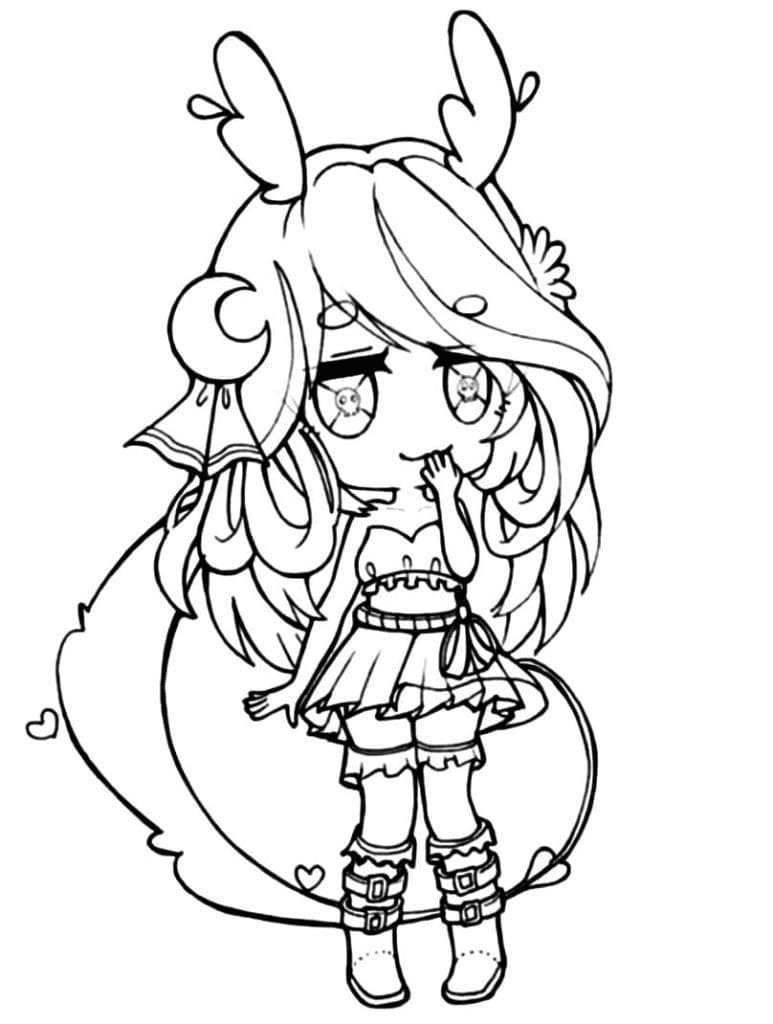 desenho para colorir gacha life