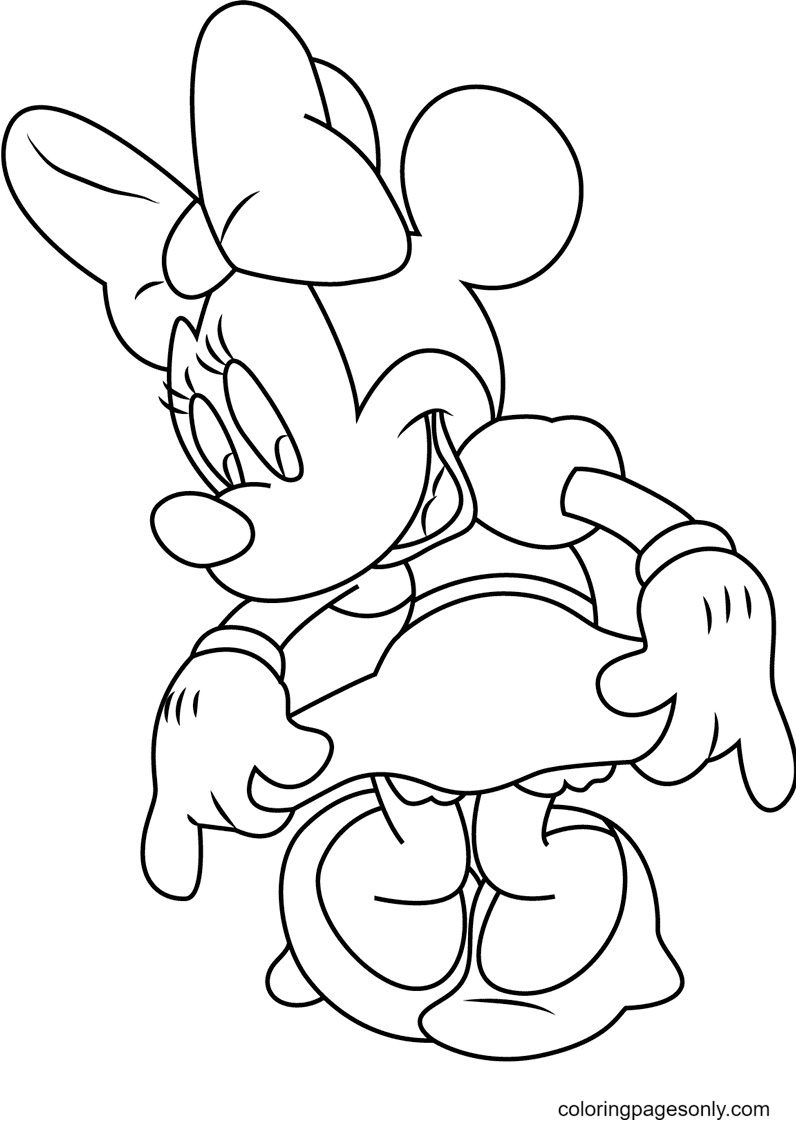 Beautiful Minnie Mouse Coloring Page