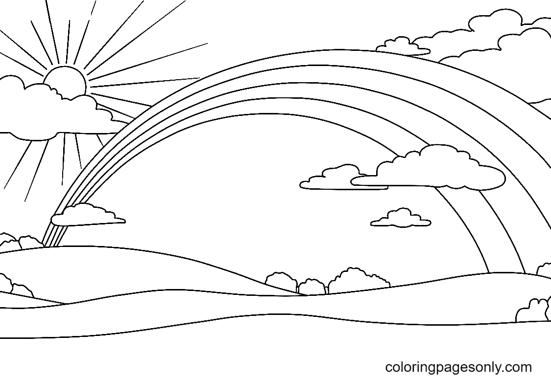 Beautiful Rainbow Coloring Page