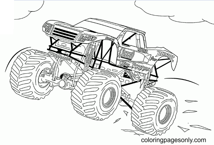 Famous Monster Truck Bigfoot Coloring Pages - Free Printable Coloring Pages