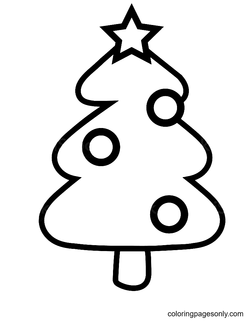 Página para colorir de árvore de Natal em branco