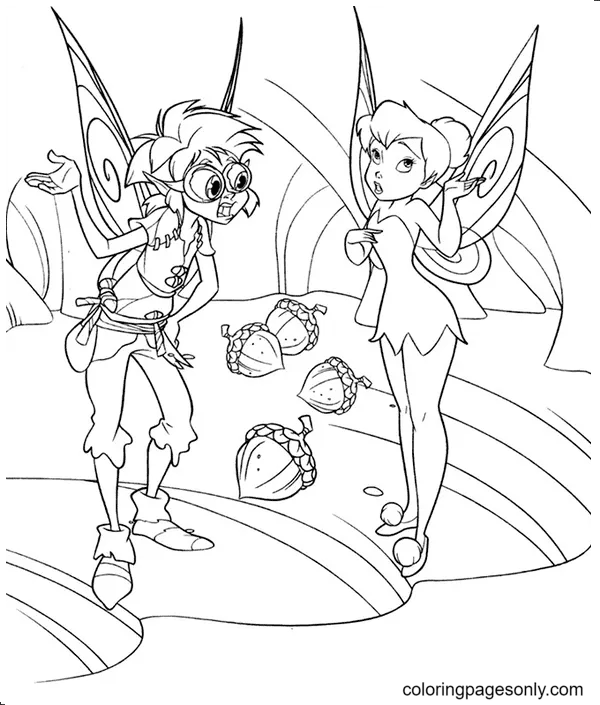 Bobble and Tinker Bell Coloring Page