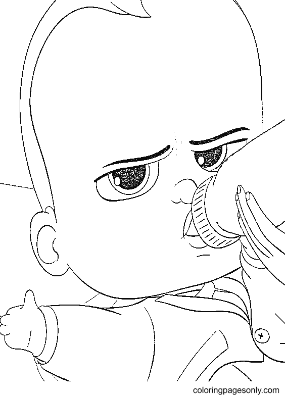 Boss Baby Drinking Milk Coloring Page