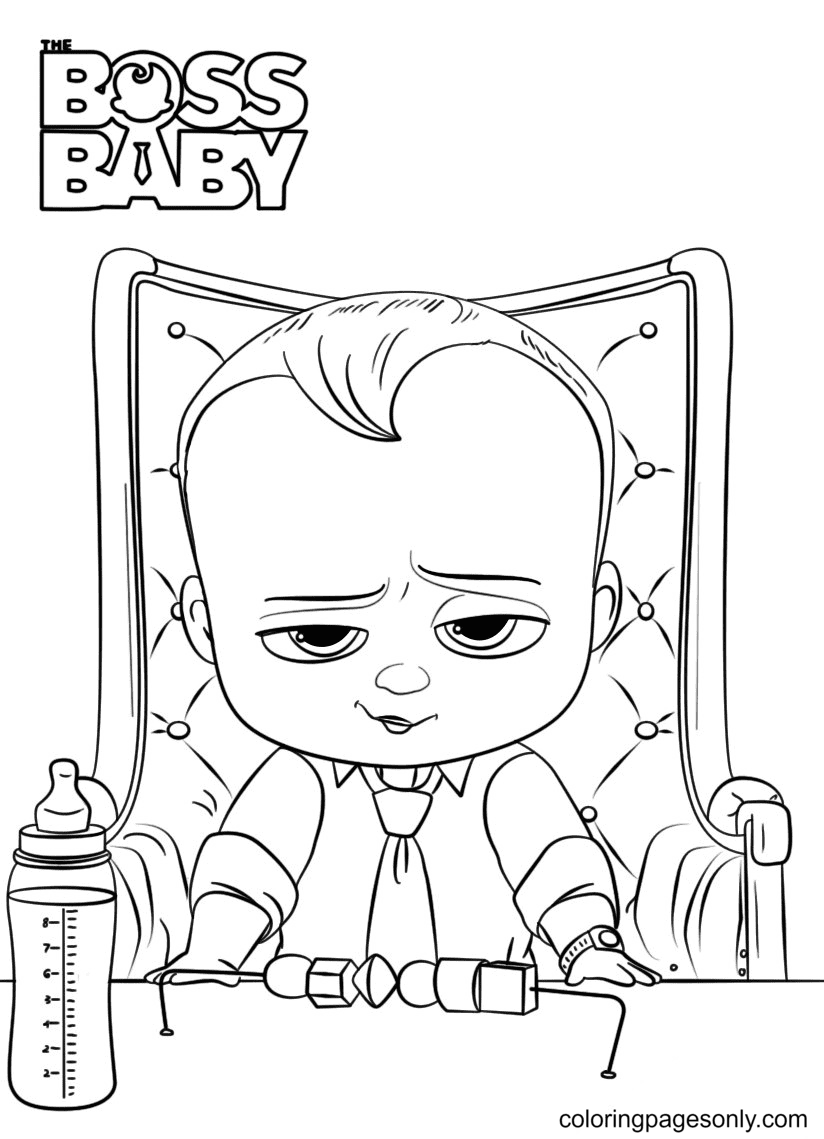 Boss Baby Smiling Coloring Page