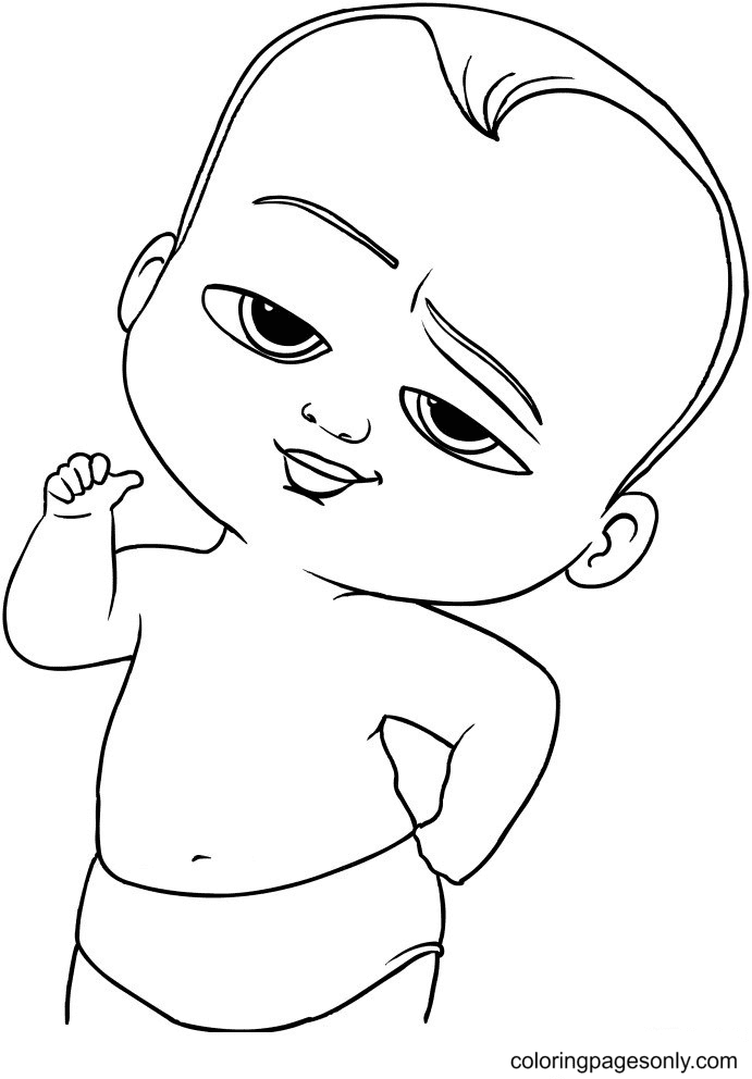 Boss Baby 穿尿布 Coloring Page