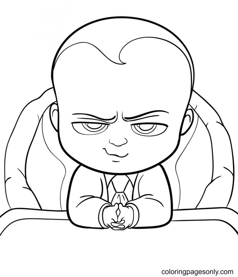 Boss Baby on the Chair Coloring Page