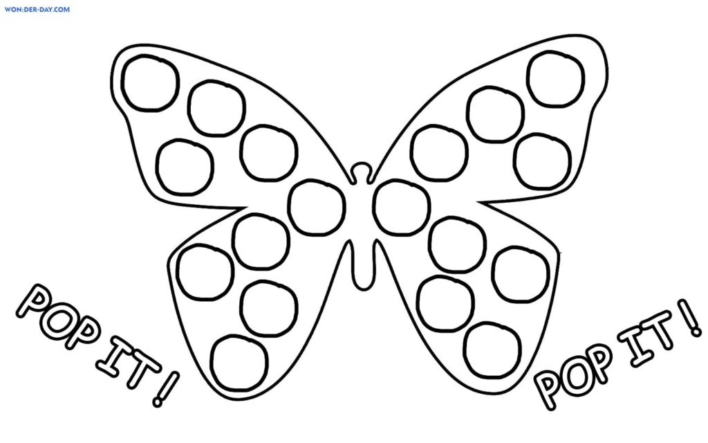Butterfly Pop It Coloring Page