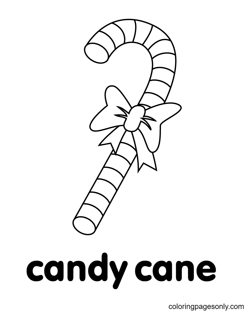 Zuckerstange zum kostenlosen Ausdrucken von Christmas Candy Cane