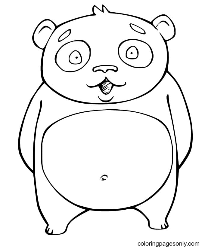 Cartoon Funny Panda Coloring Page