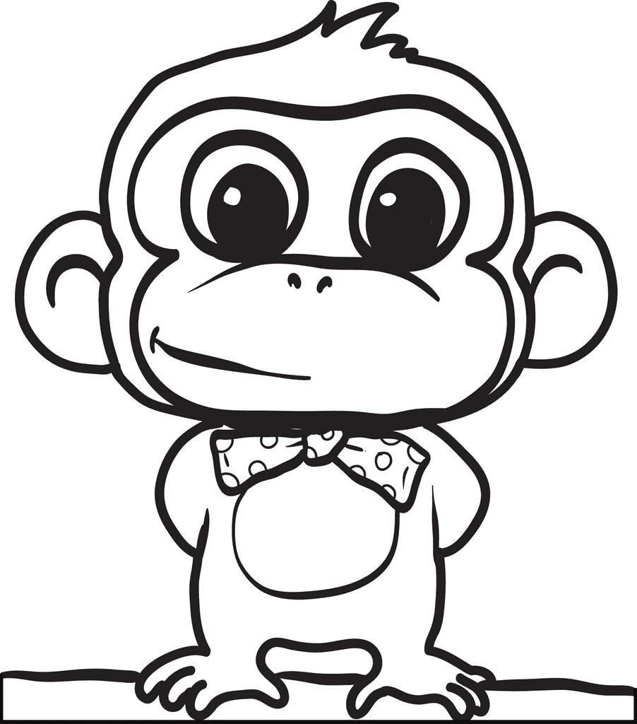 Cartoon Monkey for Kid Coloring Page