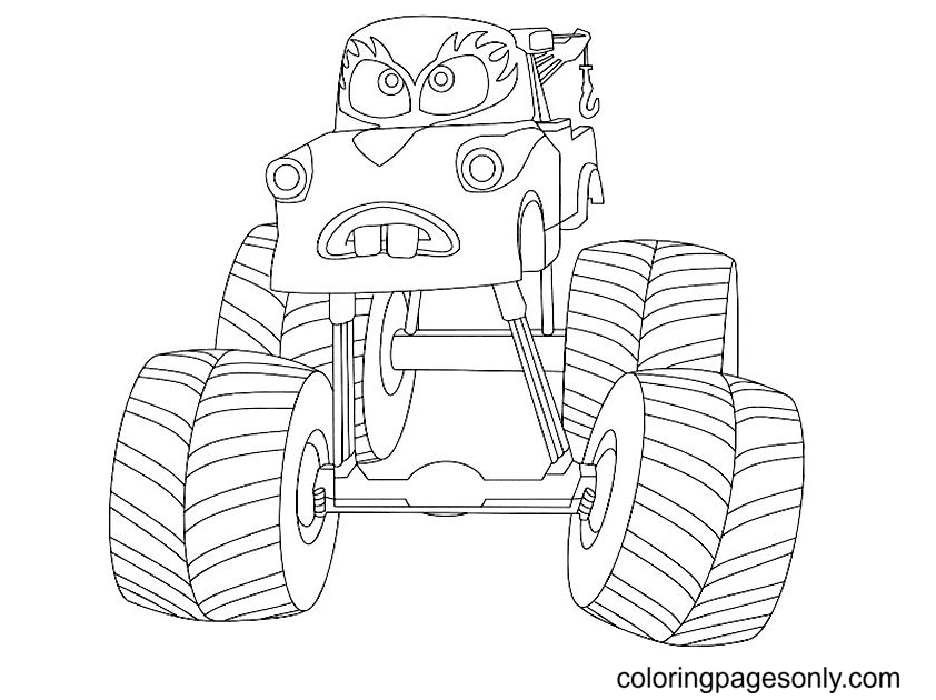 Cartoon Monster Truck Coloring Page