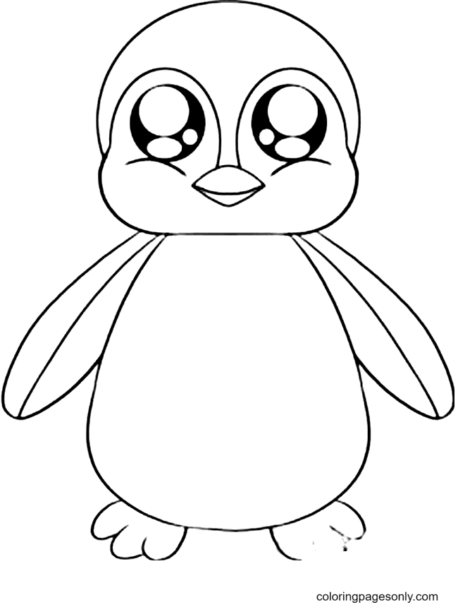 Cartoon Penguin Coloring Page