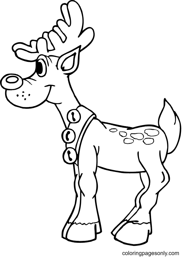 Cartoon Reindeer Coloring Pages