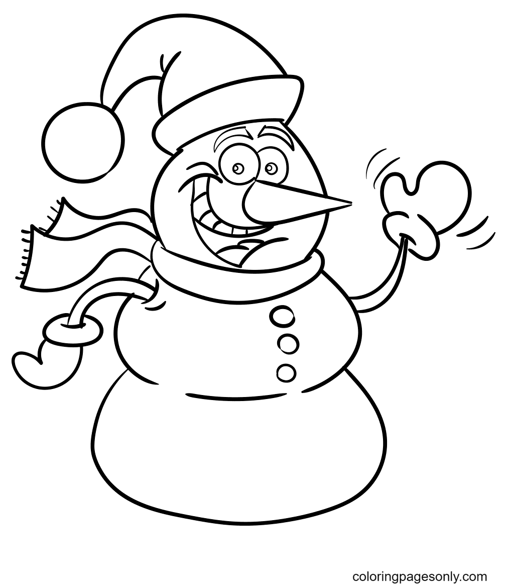 Cartoon Snowman Coloring Page