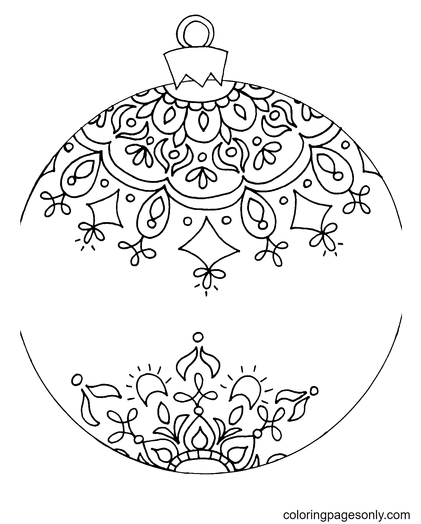 Childrens Christmas Ornaments Coloring Page
