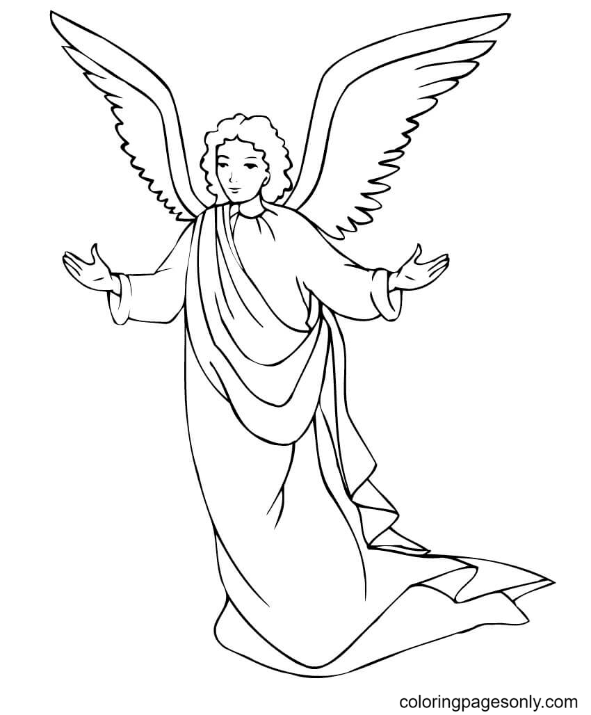 Christmas Angel Printable Coloring Page