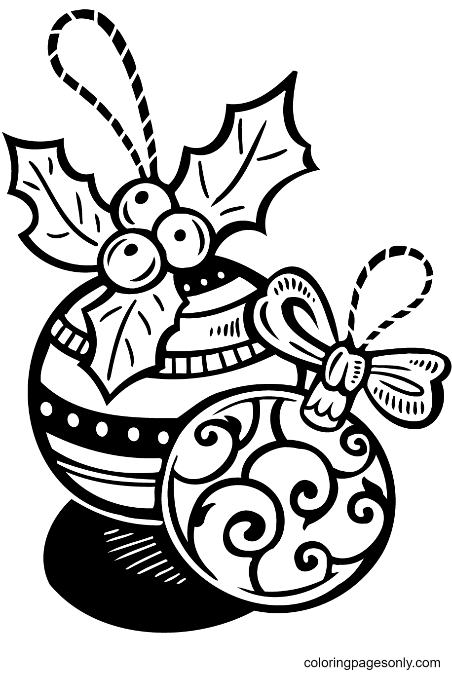 Christmas Ball Decorations Free Coloring Page