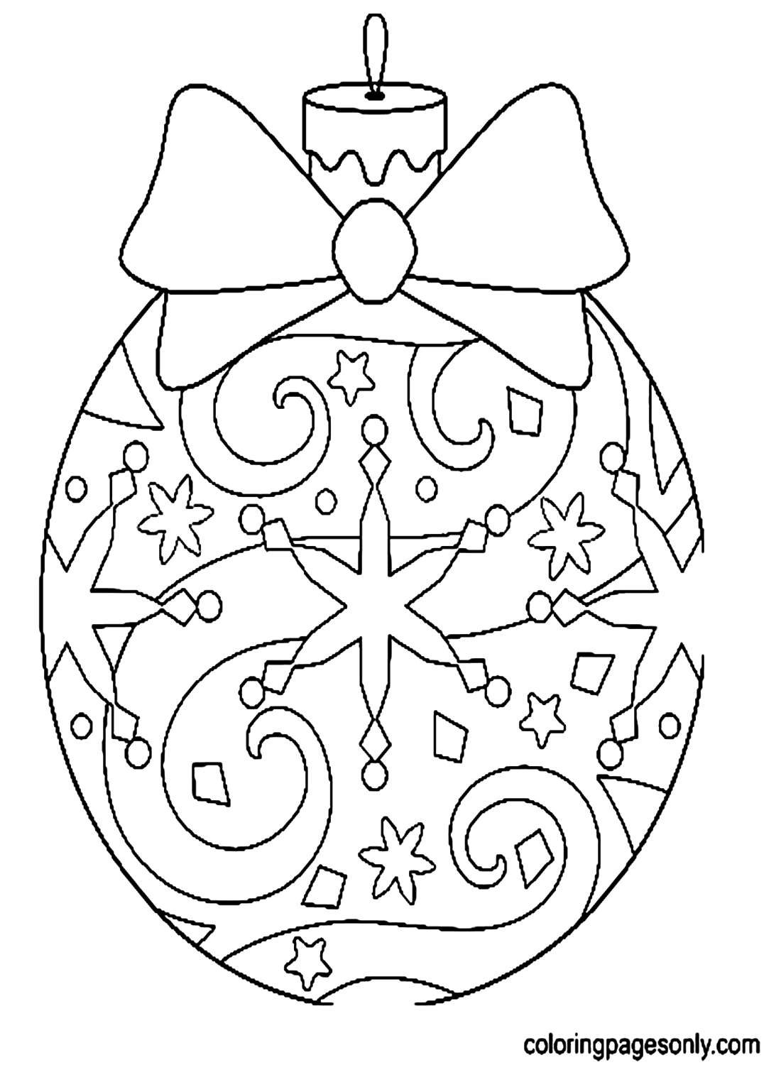 Елочный шар с бантом из елочных украшений