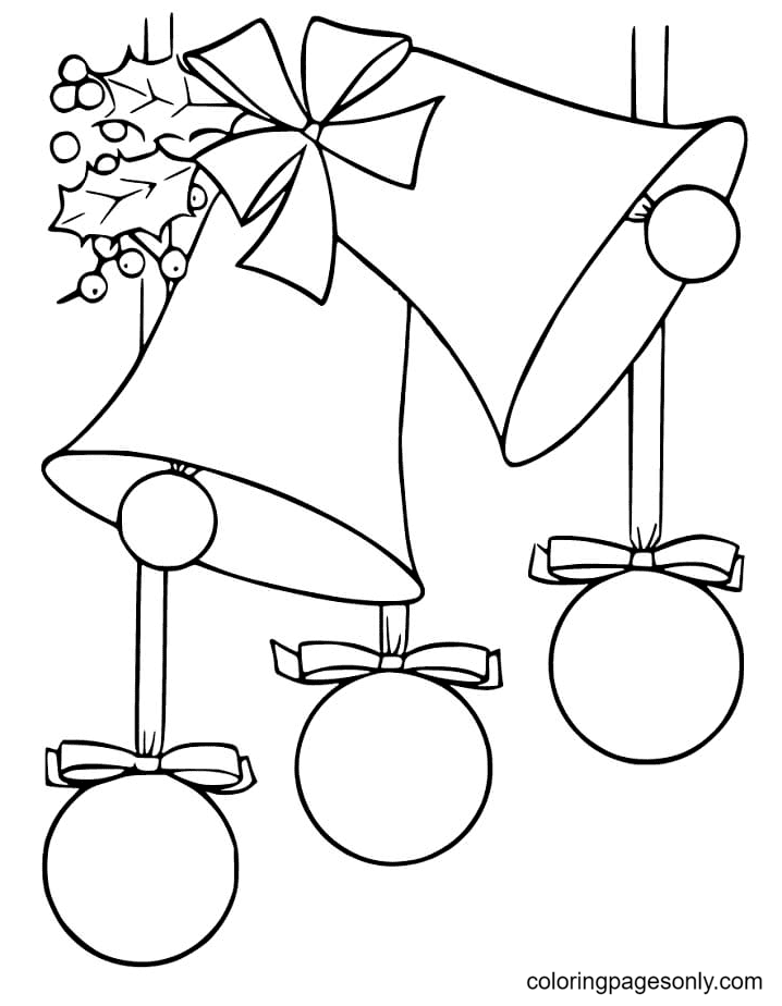 Christmas Bells and Ornaments Coloring Pages