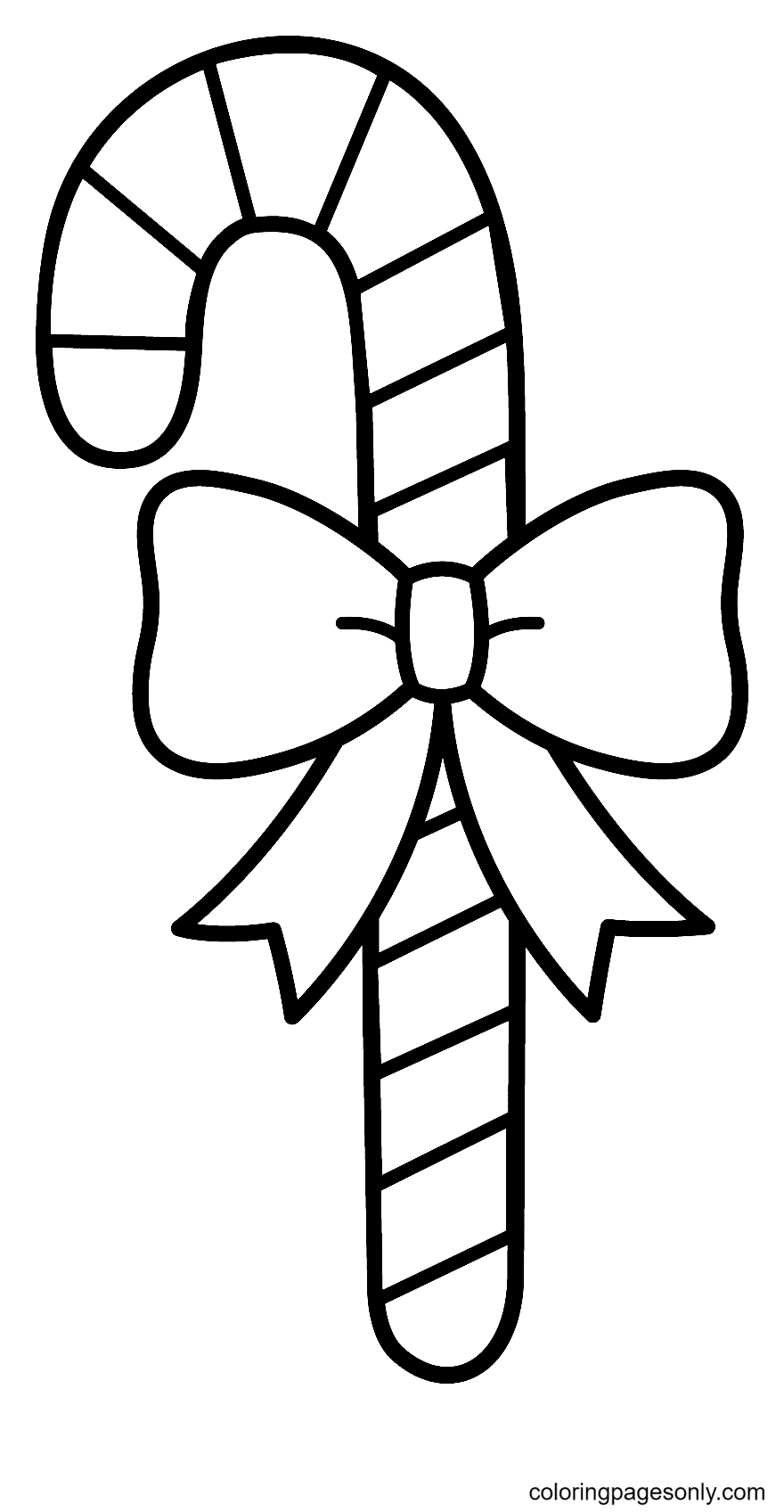 Christmas Candy Cane Printable Coloring Page