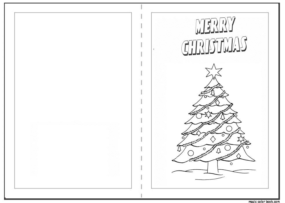 Christmas Card Free Coloring Page