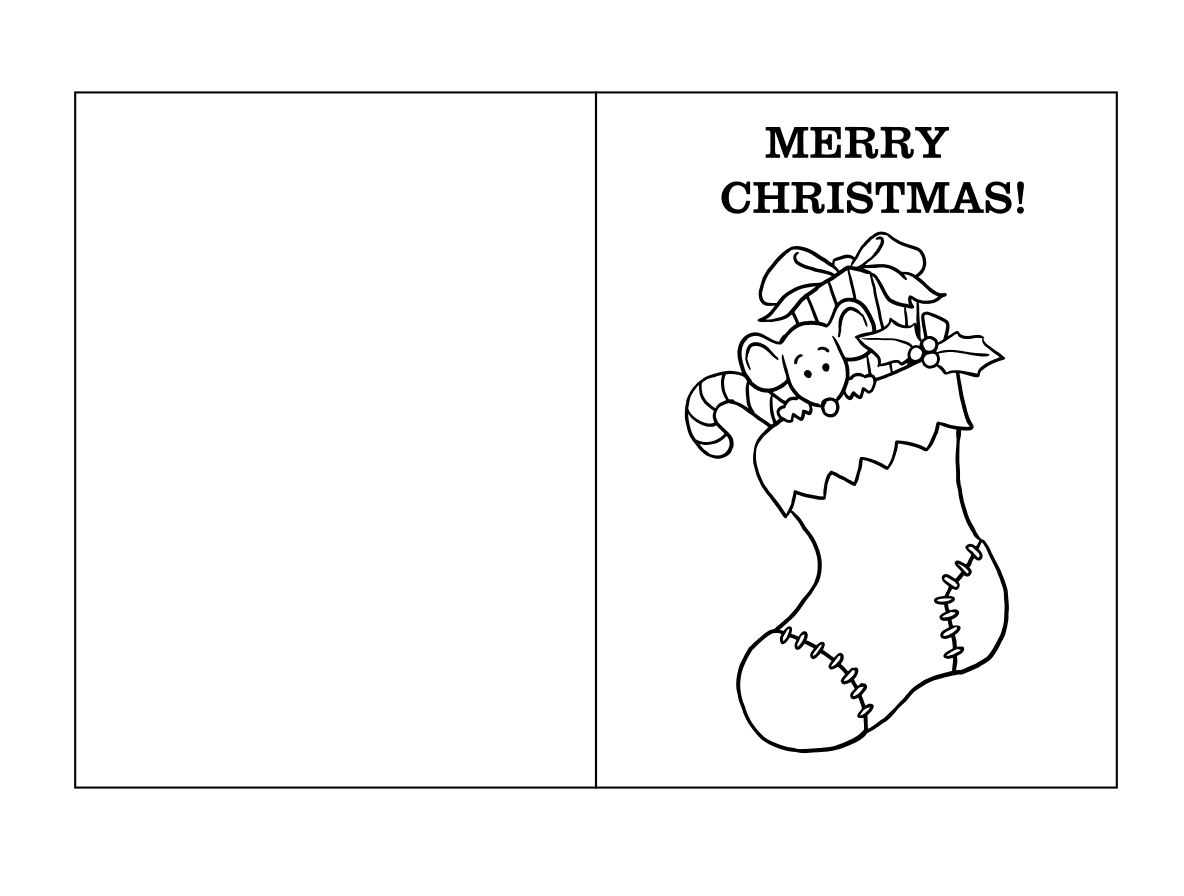 Christmas Card Printable Coloring Pages